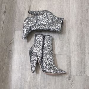 ASOS Silver Glitter Boots